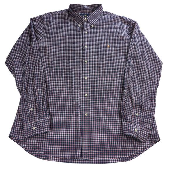 Ralph Lauren Slim Fit Button Down Shirt XXL Plaid Long Sleeve Casual Preppy - Picture 1 of 14